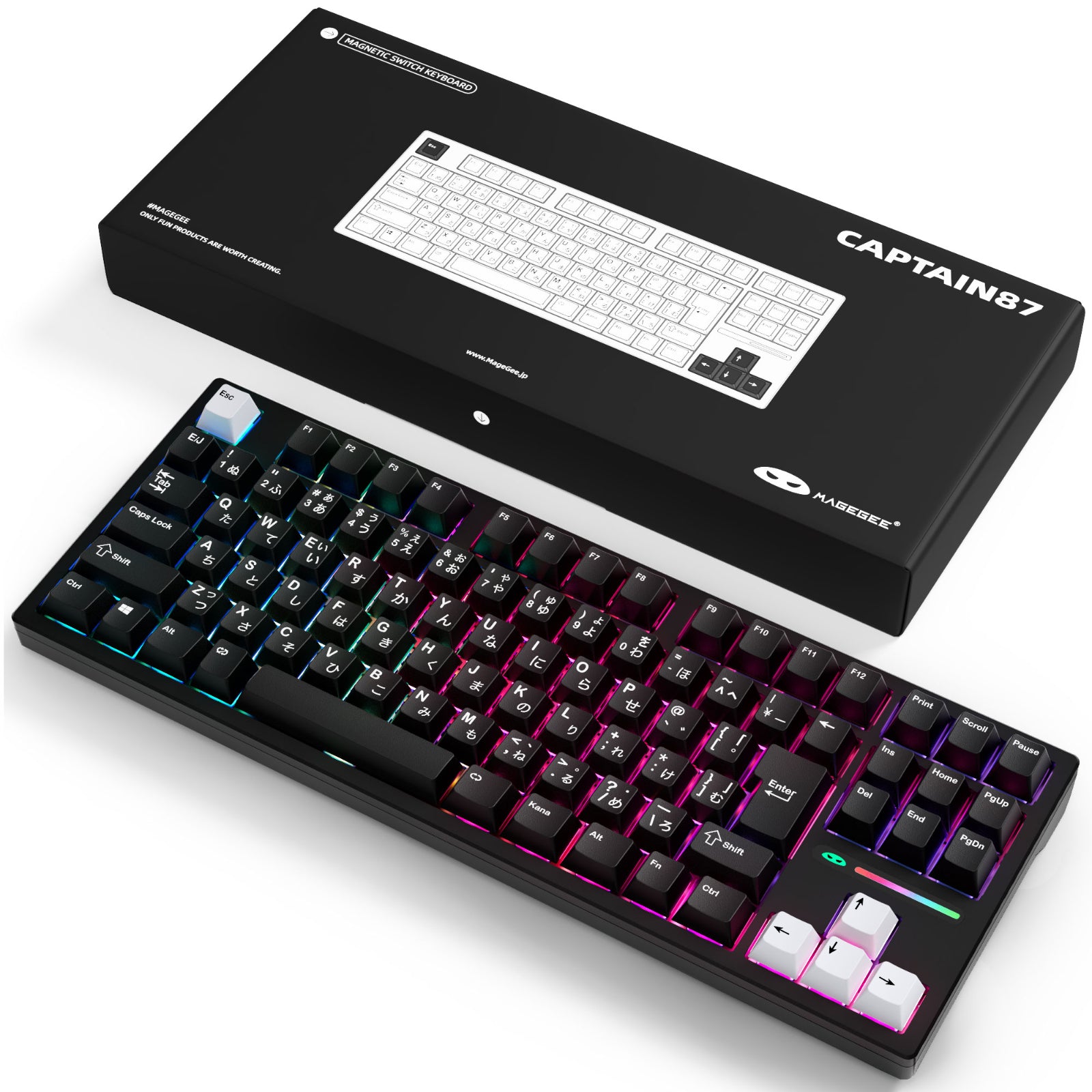 MageGee ラピッドトリガー キーボード Captain87 有線 S993 Amazon.com: MageGee Captain87 Rapid Trigger Magnetic Switch
